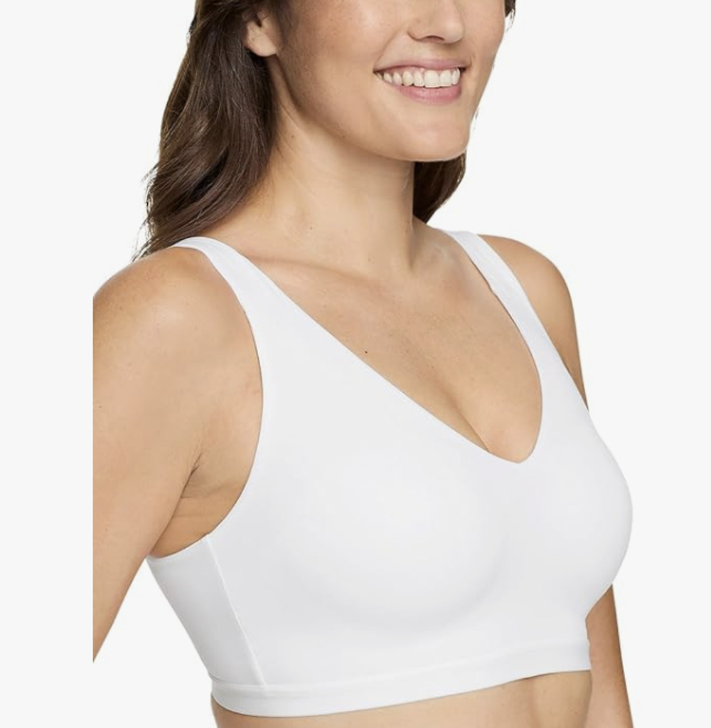 Warners Sz M Cloud 9 Super Soft Wireless Lightly Lined White Comfort Bra I30-17
